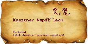 Kasztner Napóleon névjegykártya